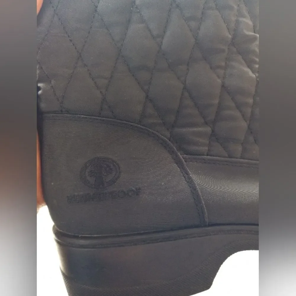 Weatherproof Women's Quilted Black Boots Faux Fur Size 9M